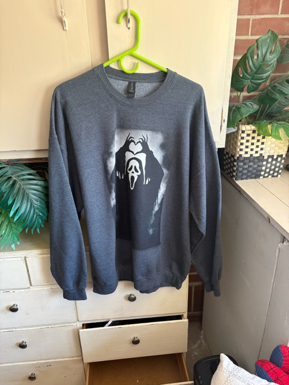 Gildan Gray Crewneck Sweatshirt with Black Graphic